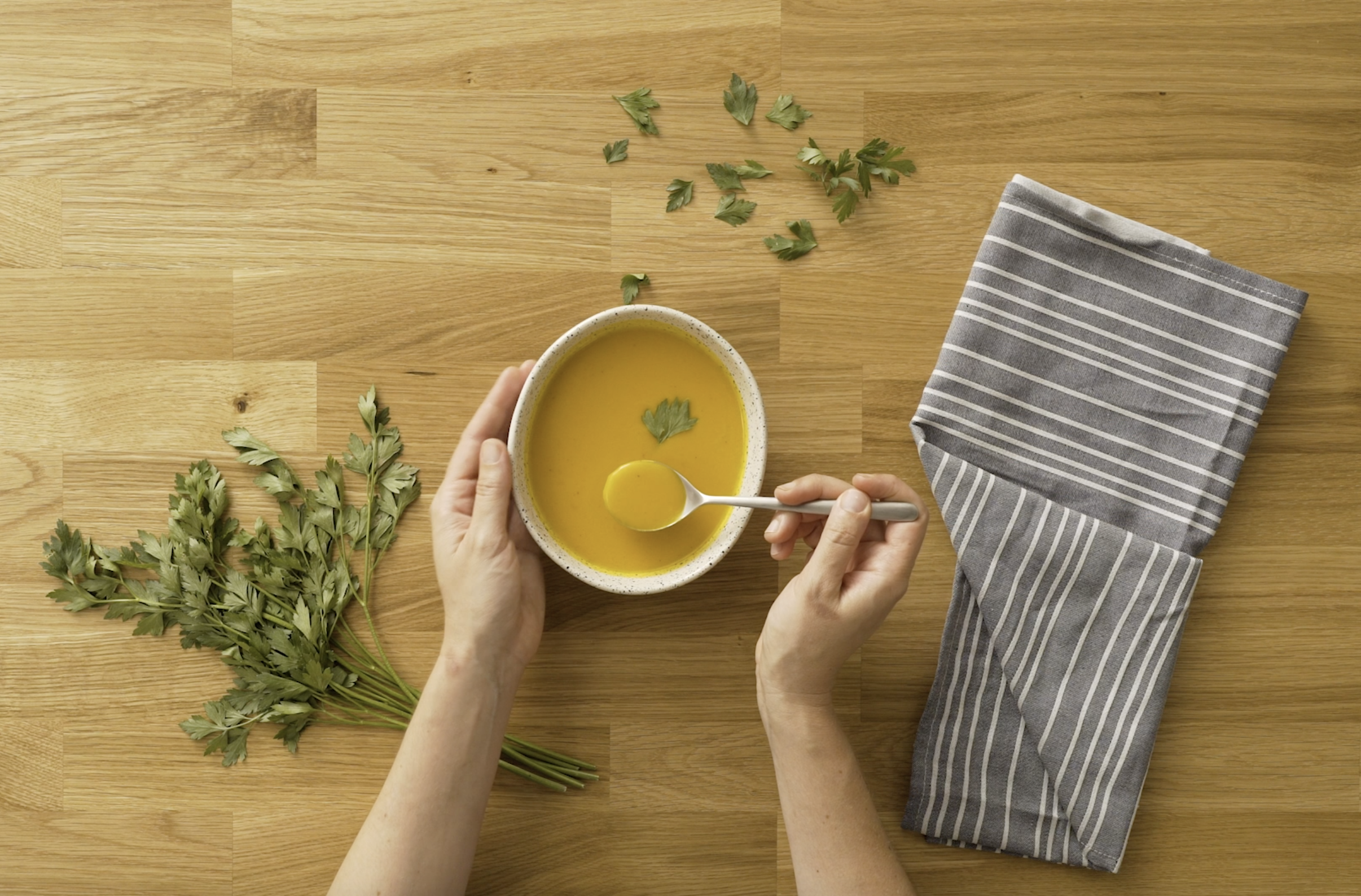 Carrot and orange creamy soup