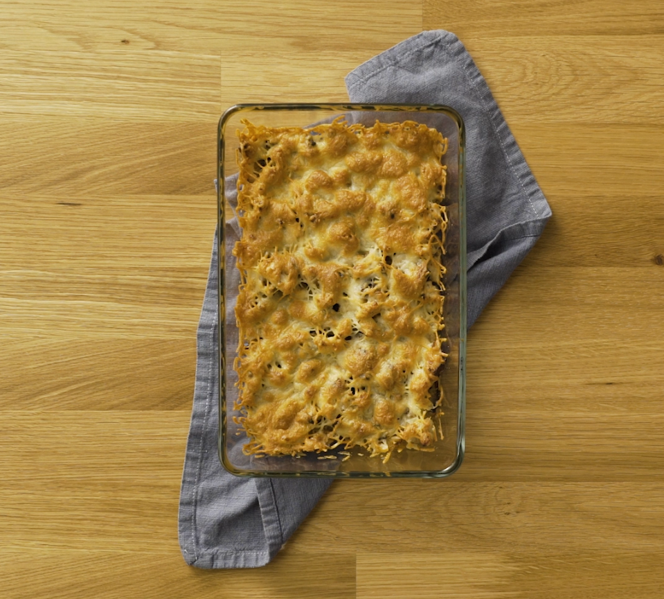 Mushroom and chicken au gratin