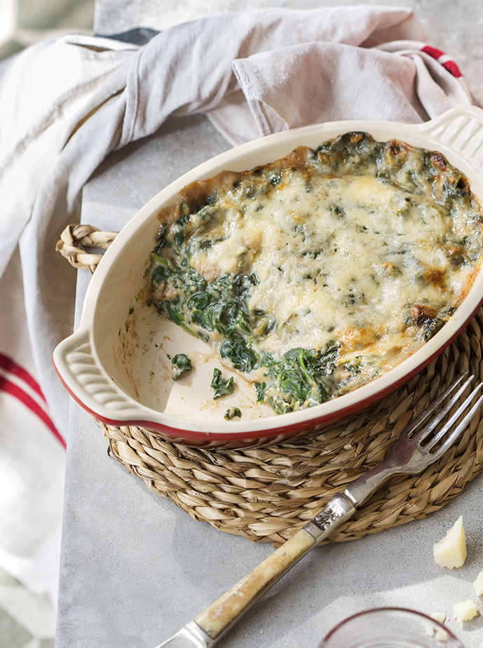 Tasty and easy spinach au gratin