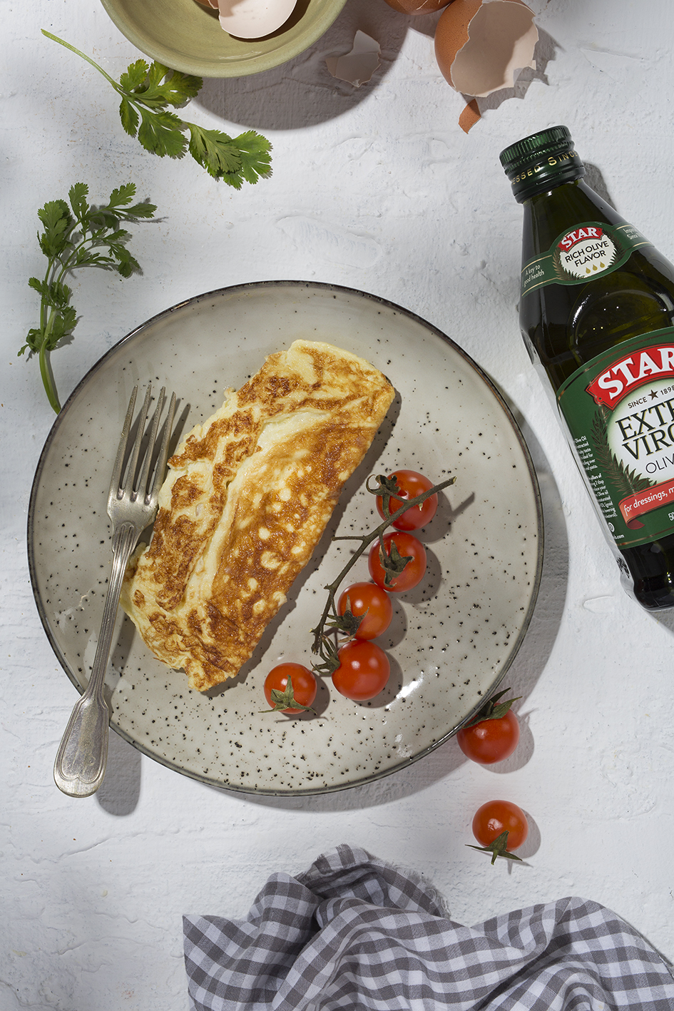 Cooking an omelet with kids