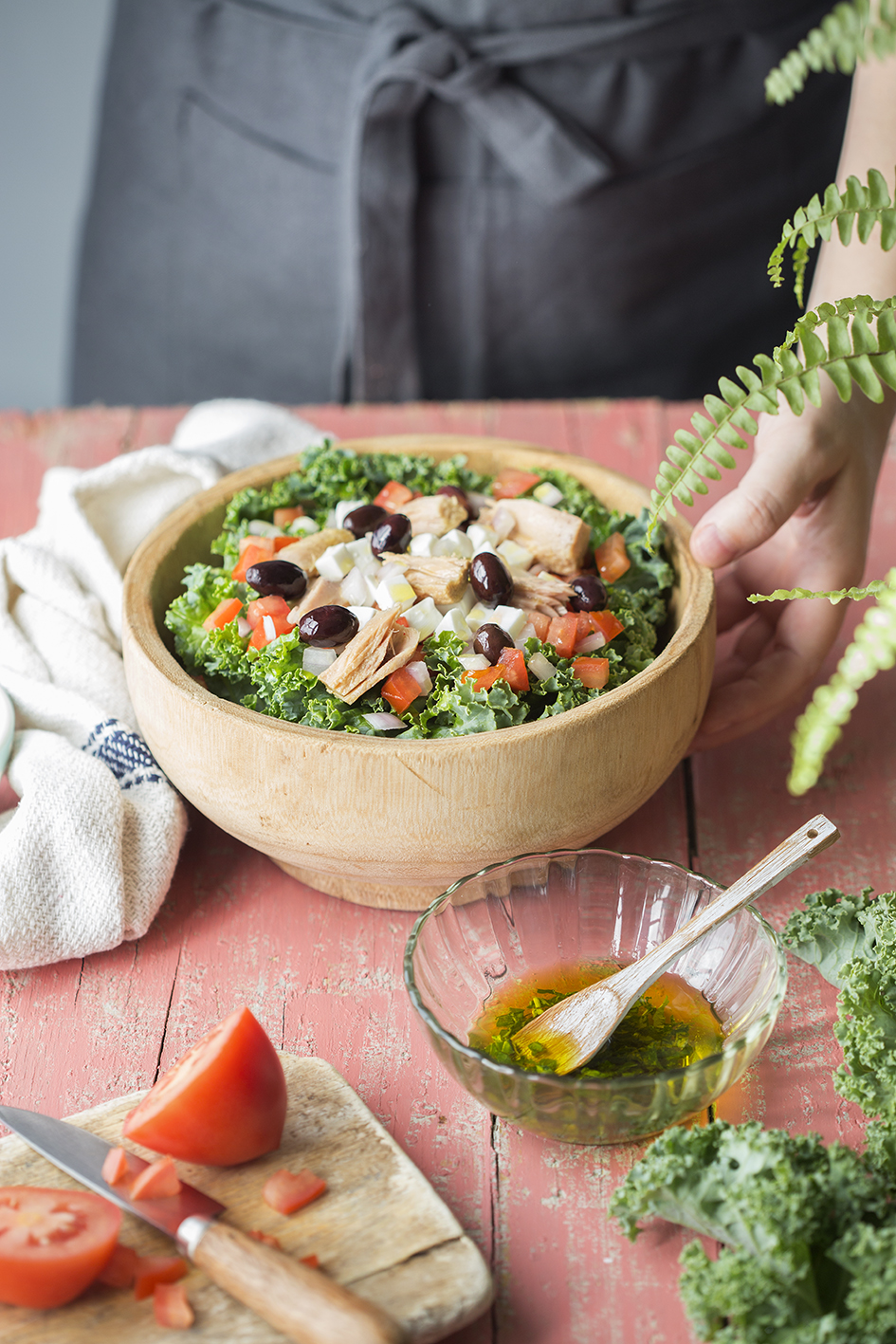 Mediterranean salad with kale