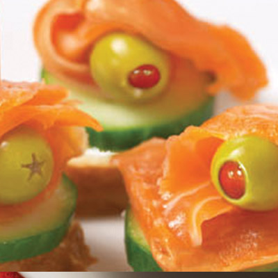 Salmon and Olive Canapes