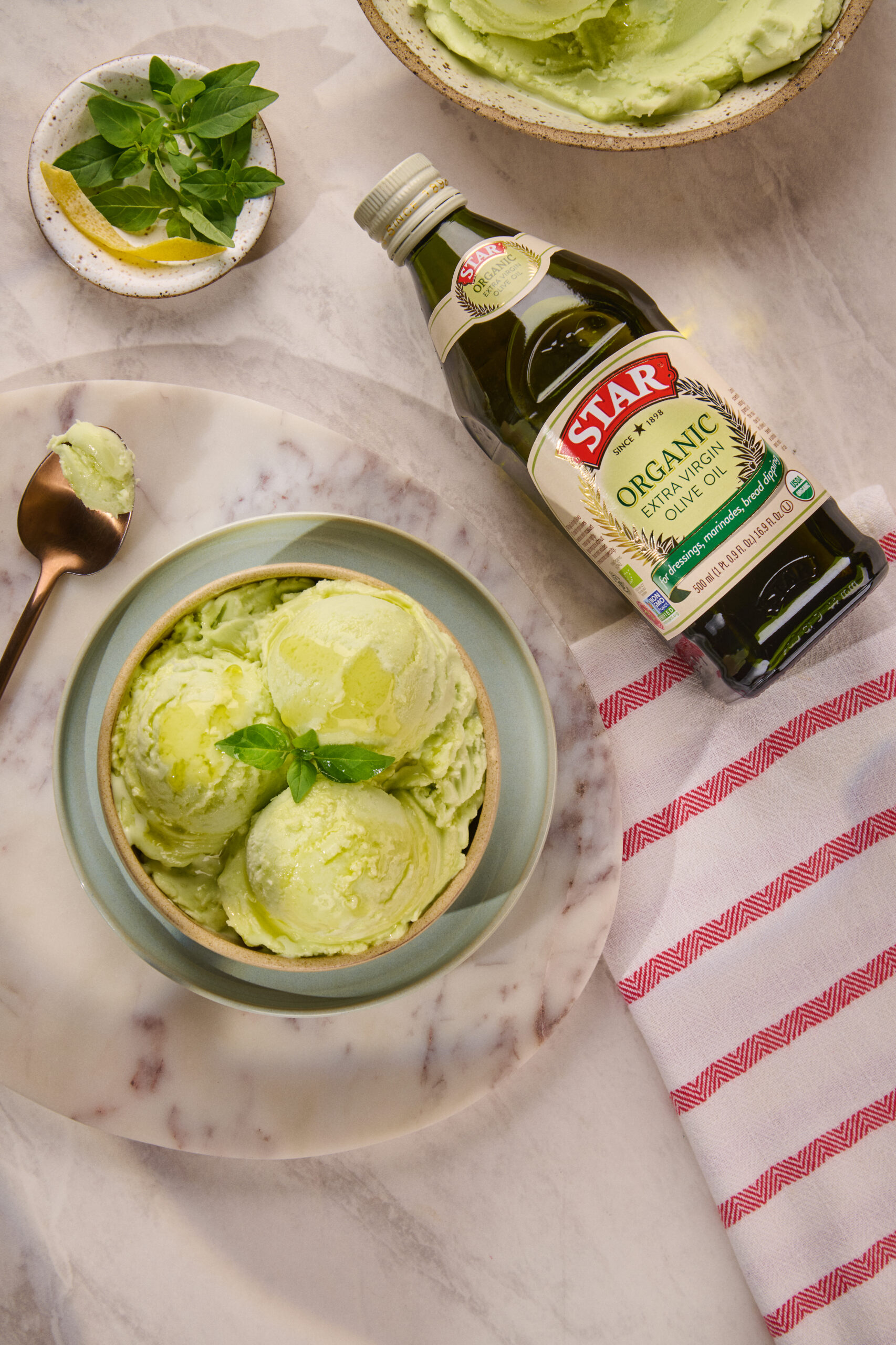 Basil &amp; lemon ice cream