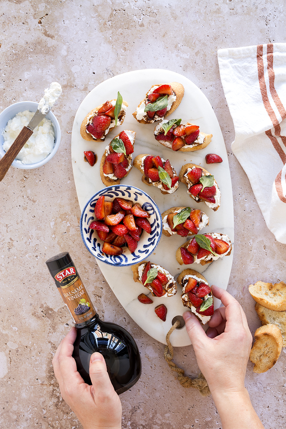 Strawberry Bruschetta with a Hint of Balsamic Vinegar