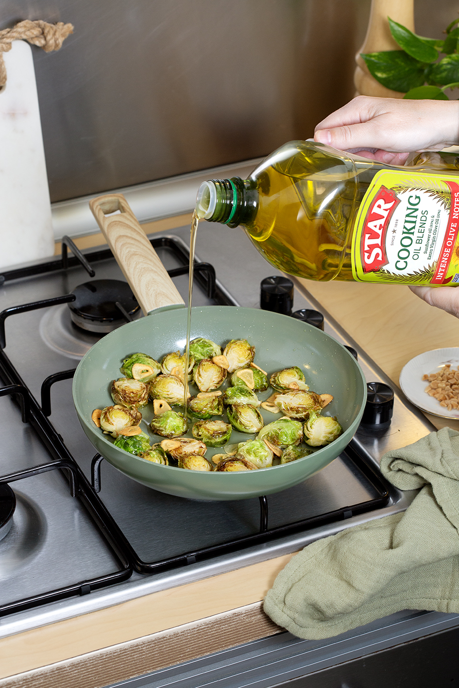 Crispy Fried Brussels Sprouts with Parmesan