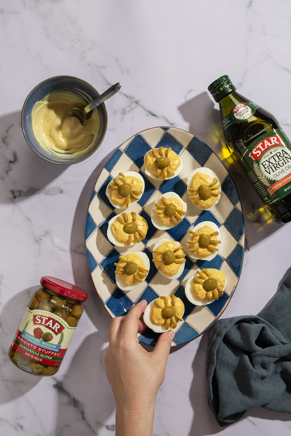 Spider Deviled Eggs