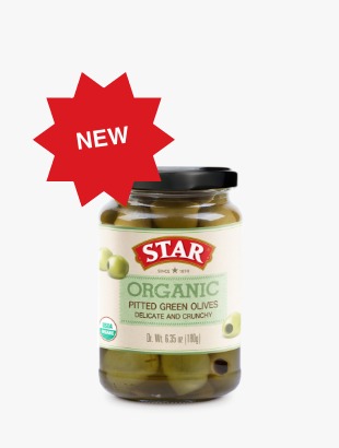 Jar of Star Organic Pitted Green Olives