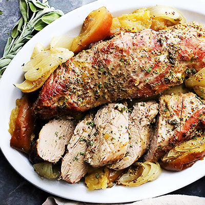 Apple Mustard Glazed Pork Tenderloin