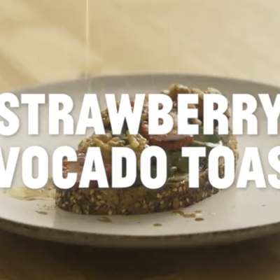 Avocado and strawberry toast