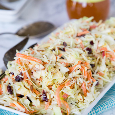 An easy coleslaw recipe that you can make ahead of time, and bring to any summer get together.  Or serve at home with just about anything! #STARFineFoods