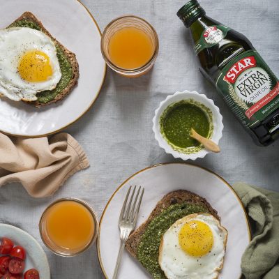 Toast with Pesto and Eggs