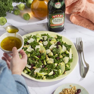 Brussels Sprout Salad with Apple Dressing